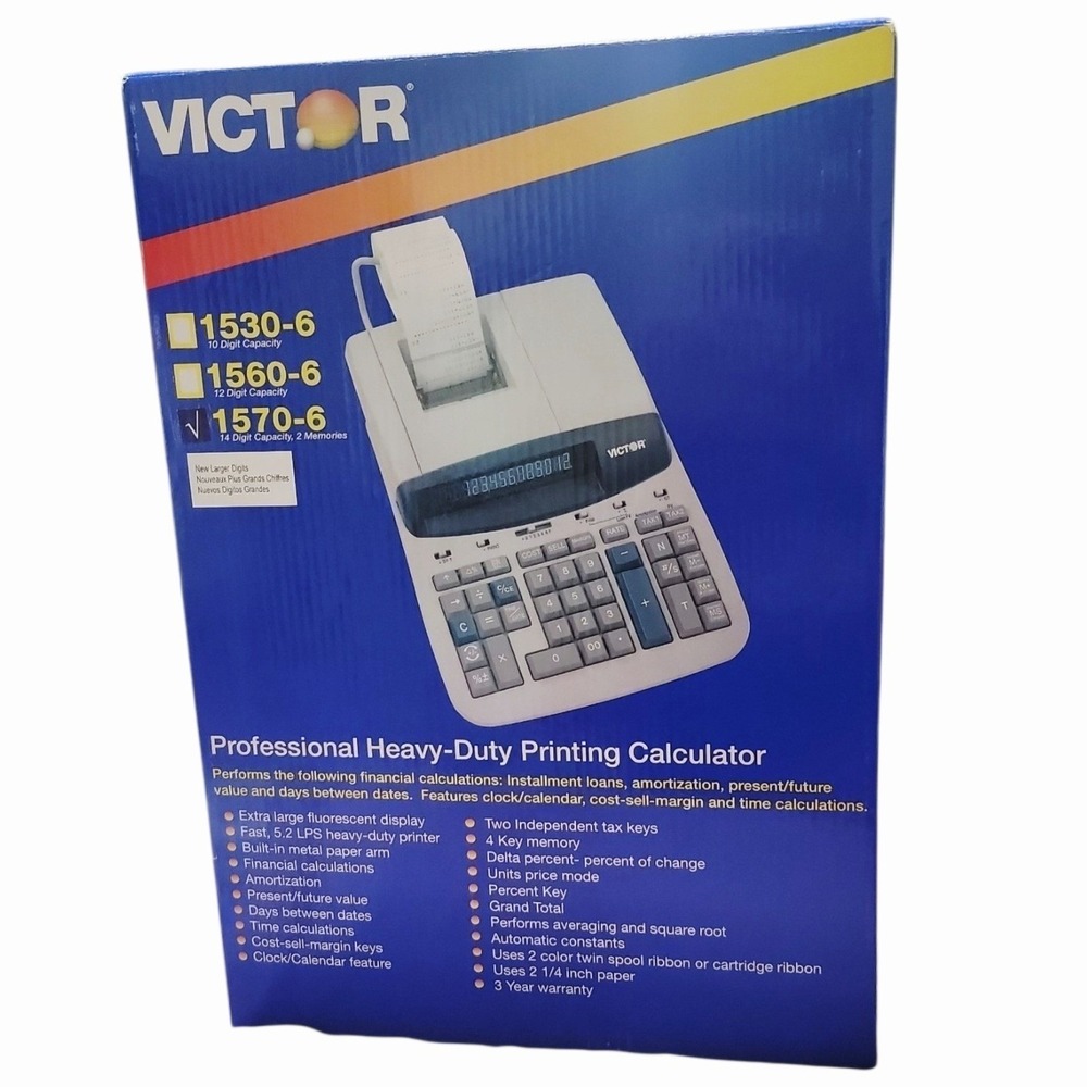 Victor 1570-6 14-Digit Heavy Duty Printing Calculator New in Box